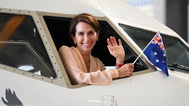 Virgin Australia CEO Jayne Hrdlicka. The firm has launched a vaccination contest.