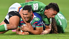 Roger Tuivasa-Sheck starred for the Warriors in their first win of the season. 