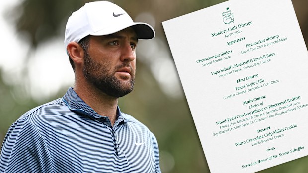 Scottie Scheffler and his 2025 Masters Champions menu.