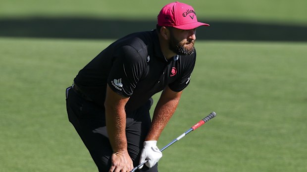 Jon Rahm of Spain watches his shot from the 15th fairway during the final round of the PGA Championship at Quail Hollow Country Club on May 18, 2025 in Charlotte, North Carolina. (Photo by Kevin C. Cox/Getty Images)