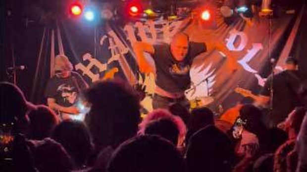 Trophy Eyes singer John Floreani prepares to launch himself into the crowd.