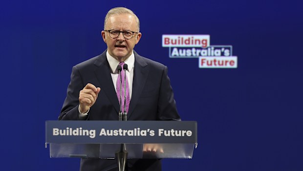 Prime Minister Anthony Albanese at the Australian Labor Party federal election campaign launch