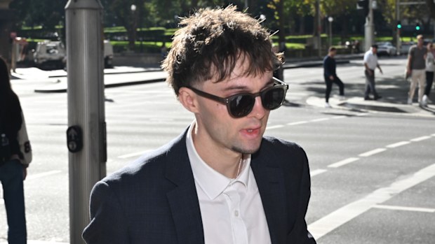 0/04/2026 09:45Koby Weaver arrives at Downing Centre Local Court in Sydney, Friday, April 10, 2026. Three men have been charged after two off-duty police officers were injured in a brawl in Newtown. (AAP Image/Lukas Coch) NO ARCHIVING