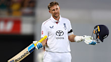 Joe Root after his hundred. 