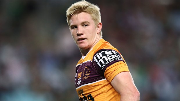 Tom Dearden on debut for the Broncos.