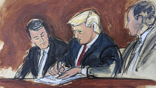 Donald Trump court sketch