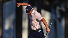 Bryson DeChambeau of the United States reacts after making a birdie on the 14th hole during the third round of the 124th U.S. Open at Pinehurst Resort on June 15, 2024 in Pinehurst, North Carolina. (Photo by Sean M. Haffey/Getty Images)