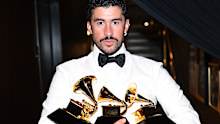 Bad Bunny poses with the Album of the Year, Best Música Urbana Album, and Best Global Music Performance Awards during the 68th GRAMMY Awards at Crypto.com Arena on February 01, 2026 in Los Angeles, California.