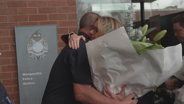 Victorian Premier Jacinta Allan met with local officers at Wangaratta Police Station. 