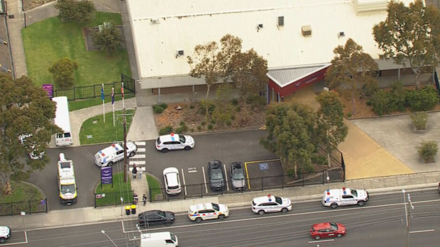 Police swarmed Keysborough College about 3pm today  following reports a male had been slashed.