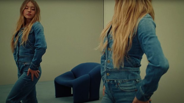 A US fashion brand's stock has soared after the company announced an advertising campaign with actress Sydney Sweeney. 
