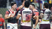 LAS VEGAS, NEVADA - MARCH 02: during the round one NRL match between Sydney Roosters and Brisbane Broncos at Allegiant Stadium, on March 02, 2024, in Las Vegas, Nevada. (Photo by Ezra Shaw/Getty Images)