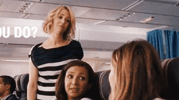 Bridesmaids, Kristen Wiig, airplane scene. movie