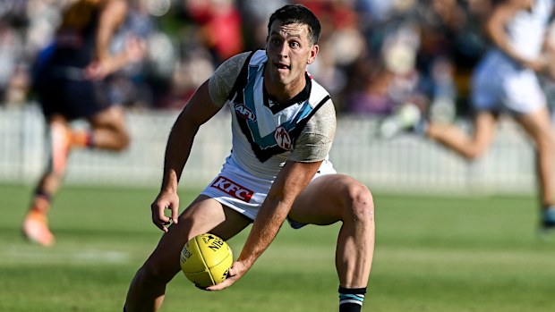 Zak Butters of the Power during the AFL practice match between Adelaide Crows and Port Adelaide Power
