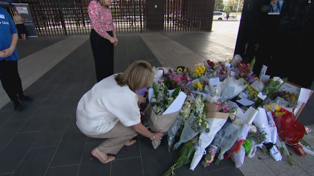 Jacinta Allan left a bouquet at the scene.