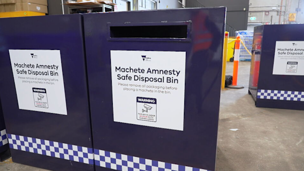 The bins were rolled out at police stations across Victoria for a three-month amnesty period.