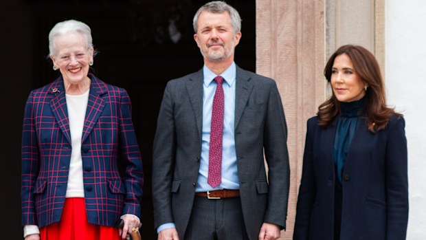 (L-R) Queen Anne-Marie of Greece, Queen Margrethe of Denmark, King Frederik X of Denmark, and Queen Mary of Denmark attend the celebration of Queen Margrethe's 86th birthday at Fredensborg Palace in Fredensborg, North Zealand, Denmark, on April 16, 2026. As part of the celebration, the royals will attend a concert by the Royal Life Guards Band in the Inner Palace. 