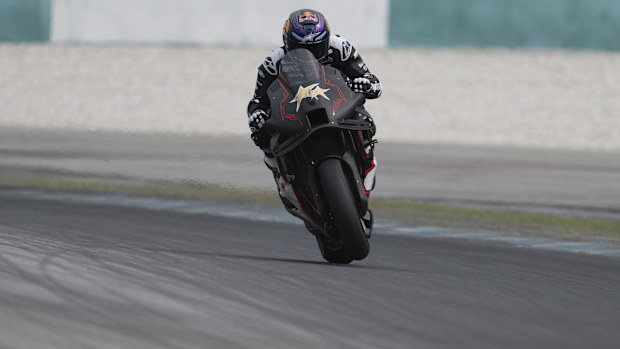 Jorge Martin of Spain and Aprilia Racing heads down a straight during the Malaysia MotoGP Test during the Malaysia MotoGP Test at Sepang International Circuit on February 05, 2025 in Kuala Lumpur, Malaysia. (Photo by Mirco Lazzari gp/Getty Images)