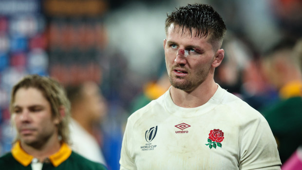 Tom Curry of England is dejected after the Rugby World Cup semi-final.