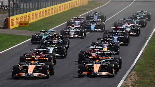Start of the Formula 1 Italian Grand Prix at Autodromo Nazionale di Monza in Monza, Italy on September 1, 2024. (Photo by Jakub Porzycki/NurPhoto)
