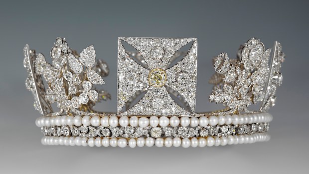 Queen Elizabeth's Diamond Diadem  goes on display as part of the special display Platinum Jubilee: The Queen's Accession