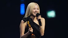 Rose wins the International Artist of the Year award during the Brit Awards 2026 in Manchester, England, Saturday, Feb. 28, 2026.  