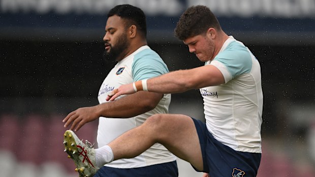 Carlo Tizzano during a Wallabies training session at Ballymore Stadium.