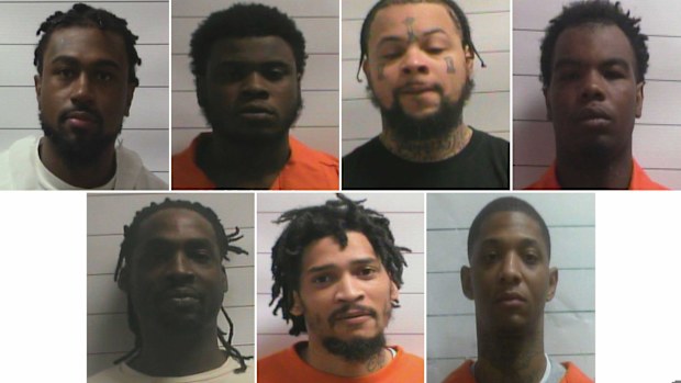 Seven of the escaped inmates, from top left, as Lenton Vanburen, Gary Price, Antoine Massey and Corey Boyd. Bottom row, from left: Jermaine Donald, Leo Tate and Derrick Groves.