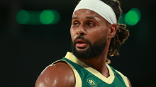 Patty Mills of the Australian Boomers looks on during the game between the Australia Boomers and China at John Cain Arena.