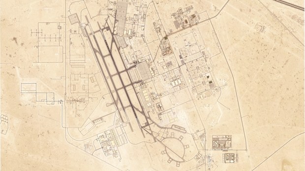 This satellite image from Planet Labs PBC shows Al Udeid Air Base outside of Doha, Qatar, Sunday, June 15, 2025. (Planet aLabs PBC via AP)