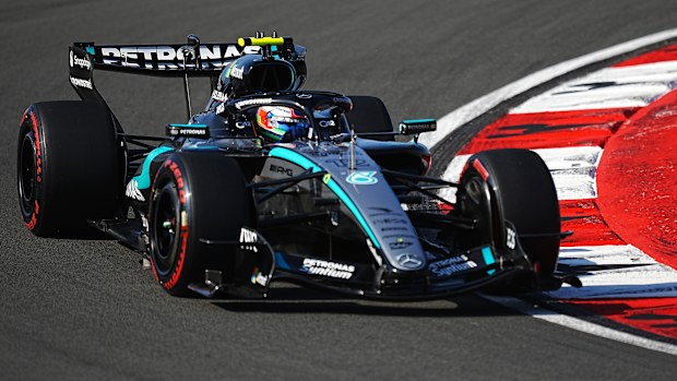 Andrea Kimi Antonelli of Italy driving the (12) Mercedes AMG Petronas F1 Team W17 on track during qualifying ahead of the F1 Grand Prix of China at Shanghai International Circuit on March 14, 2026 in Shanghai, China. (Photo by Alex Bierens de Haan/Getty Images)