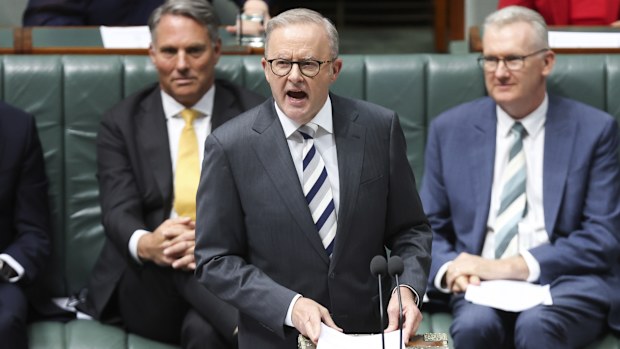 Prime Minister Anthony Albanese during Question Time at Parliament House.