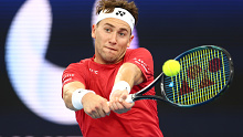 Ruud said he was feeling the pressure before overcoming a slow start to beat Thiago Monteiro