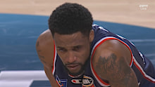 Bryce Cotton is brought to tears during the Adelaide 36ers match against the Illawarra Hawks.