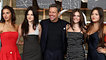 NEW YORK, NEW YORK - JANUARY 13: Luciana Damon, Isabella Damon, Matt Damon, Stella Damon and Gia Damon attend Netflix's "The Rip" New York Premiere at Alice Tully Hall, Lincoln Center on January 13, 2026 in New York City. (Photo by Cindy Ord/Getty Images)