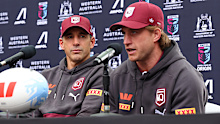 Billy Slater and Cameron Munster during the 2025 series.