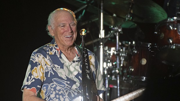 Singer-songwriter Jimmy Buffett performs during a concert in Key West, Florida on Thursday, Feb. 9, 2023