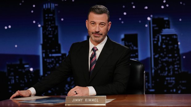 JIMMY KIMMEL LIVE!  "Jimmy Kimmel Live!" airs every weeknight at 11:35 p.m. ET and features a diverse lineup of guests that include celebrities, athletes, musical acts, comedians and human interest subjects, along with comedy bits and a house band. The guests for Tuesday, September 23 included Glen Powell ("Chad Powers"), and musical guest Sarah McLachlan. (Disney/Randy Holmes)  JIMMY KIMMEL (Photo by Randy Holmes/Disney via Getty Images)
