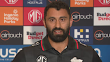 Alex Johnston speaks to media after signing with the PNG Chiefs.