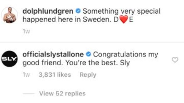 Dolph Lundgren, Emma Krokdal, engaged, comments, Instagram