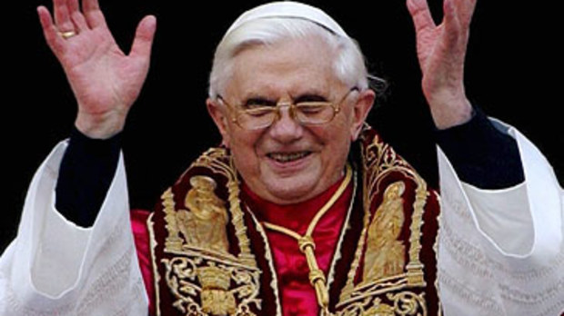 Joseph Ratzinger upon election as pope (Getty)