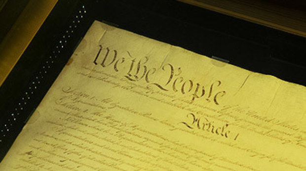 Constitution of the United States on display at National Archives (US National Archives Museum)