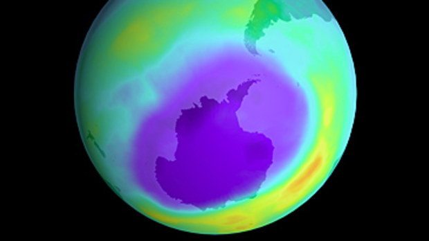Illustration of hole in Earth's ozone layer (Getty)