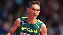 BELGRADE, SERBIA - MARCH 19: Jack Anstey of Australia competes during the Men's 1500 Metres Heat Three during Day Two of the World Athletics Indoor Championships at Belgrade Arena on March 19, 2022 in Belgrade, Serbia. (Photo by Alex Pantling/Getty Images)