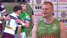 Corey Horsburgh reacts to the Hudson Young incident