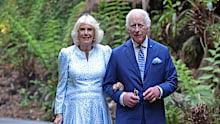 Queen Camilla and King Charles III visit the Australian National Botanic Gardens on October 21, 2024 in Canberra, Australia. 