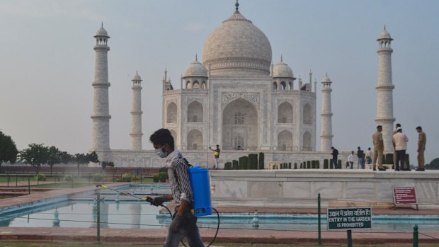 The Taj Mahal has reopened after being closed for more than six months due to the coronavirus pandemic in Agra, India.