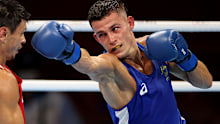 Harry Garside contesting Tokyo 2020, at which he won bronze.