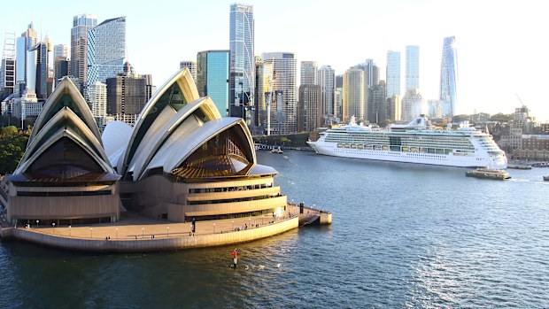 A ship at Sydney's Overseas Passenger Terminal.