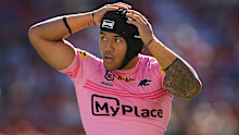 Penrith Panthers winger Brian To'o in action against the Warriors in round 11.